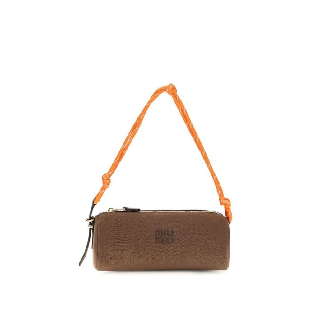 Miu Miu Brown Cotton Shoulder Women's Bag